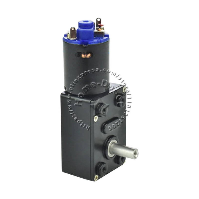 1pcs DC6V/12V/24V Black High Torque Low Speed Self Locking Motor Turbine Worm JGY-370 DC Reduction Motor #Black Gearbox