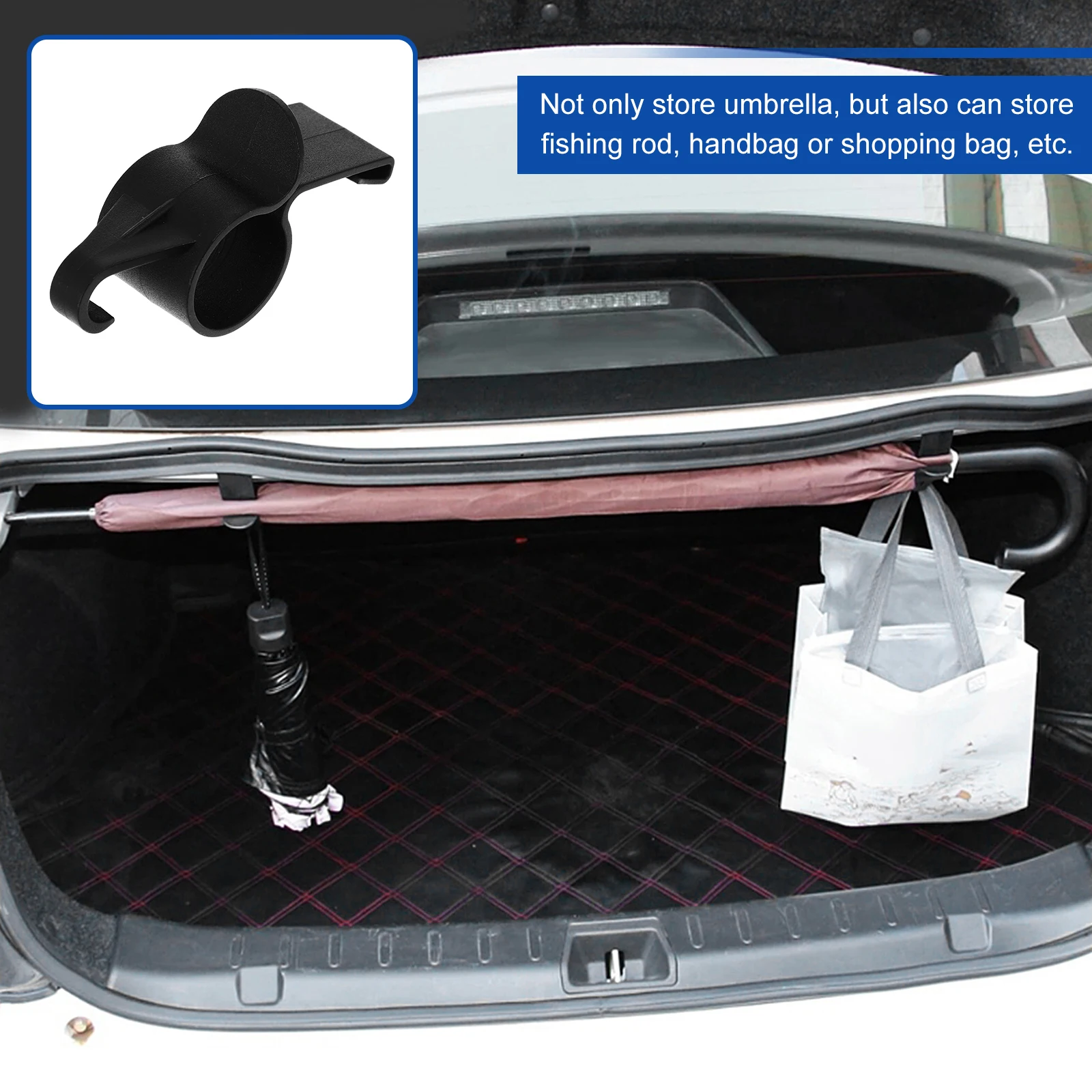 

4pcs Car Trunk Hooks ABS Durable Vehicle Storage Organizer Umbrella Holders for Fishing Rod Handbag Bracket Stand Holder