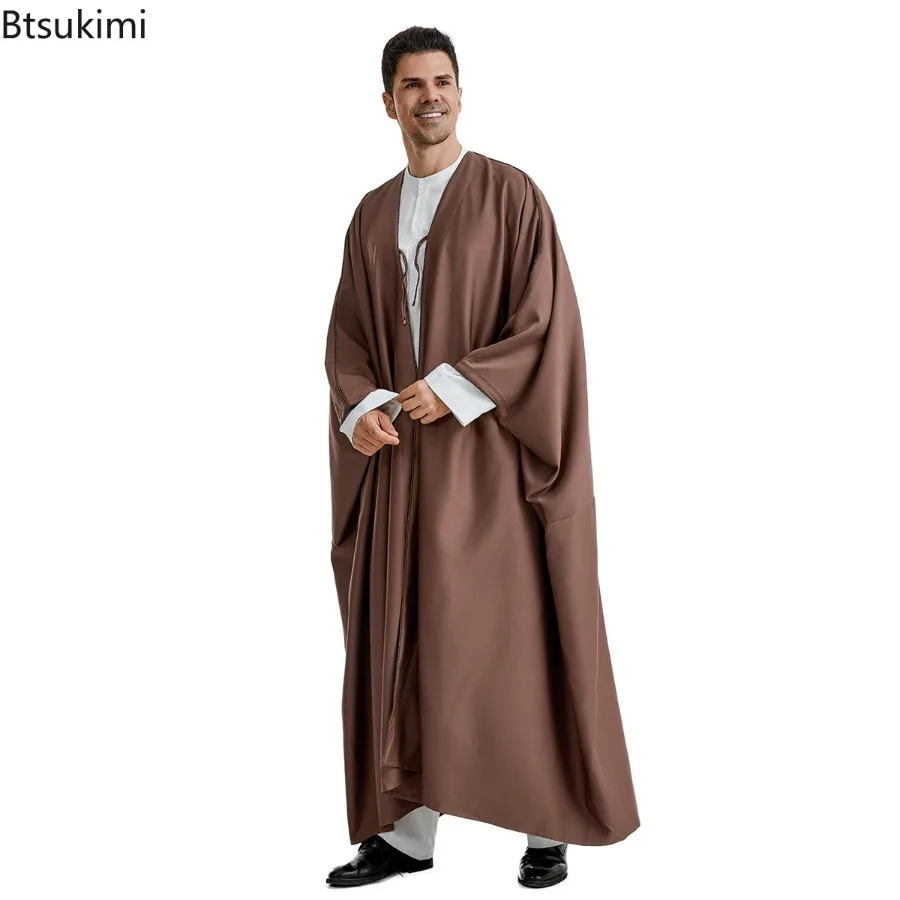 Abaya 2025 nouveau Style hommes Robe, arabe, saoudien, iranien, dubaï, émirates arabes unis hommes mode musulmane vêtements d'extérieur mâle