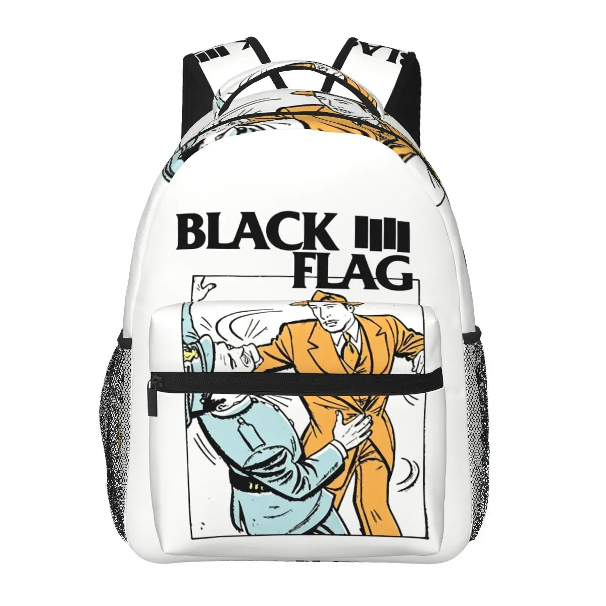Black Flag Punk Rock Band Henry Rollins Large Bars Student Backpack School Bag Daypack for Boys Girls Bookbag Shoulder Bags