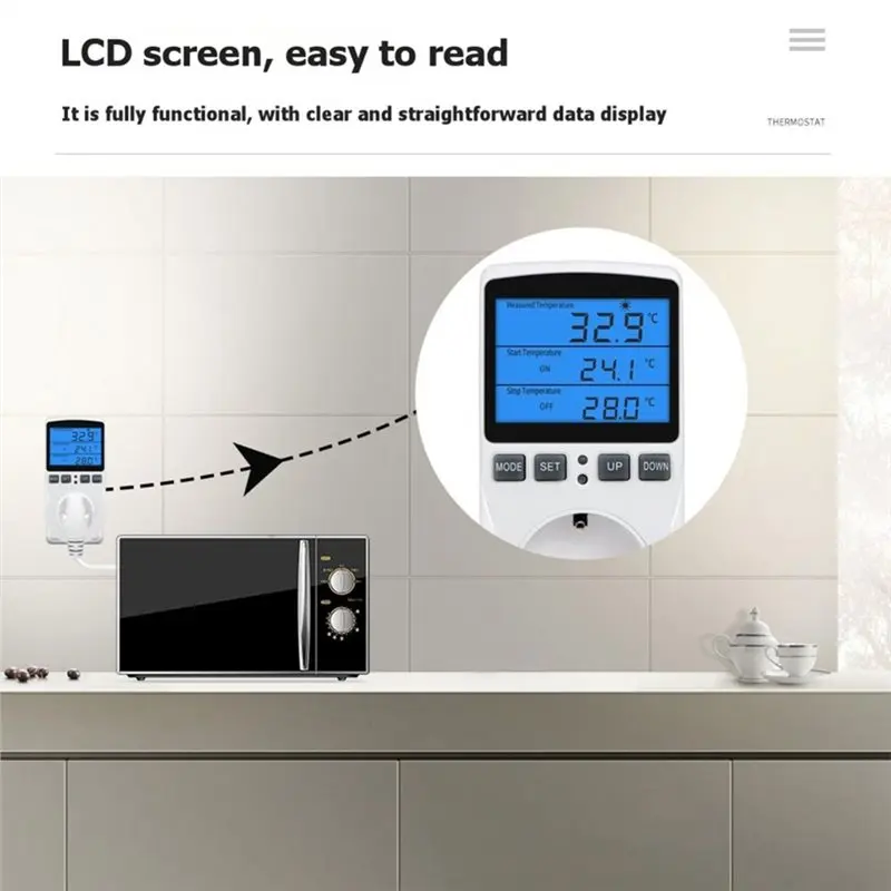 Professional Grade Heating Cooling Timer Socket Thermostat Multi-Function Temperature Controller Outlet With Timer Switch