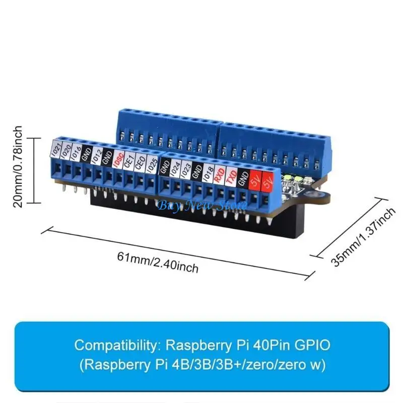 20ce لوحدة لوحة اختراق كتلة GPIO Micro GPIO مع LED