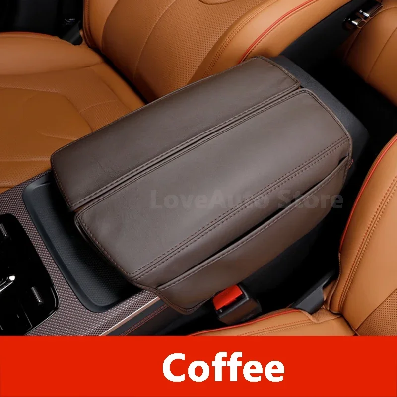 For BYD HAN DM EV 2020-2023 Car PU Leather Armrest Box Leather Cover Foreskin Central Armrest Storage Box Pad Accessories