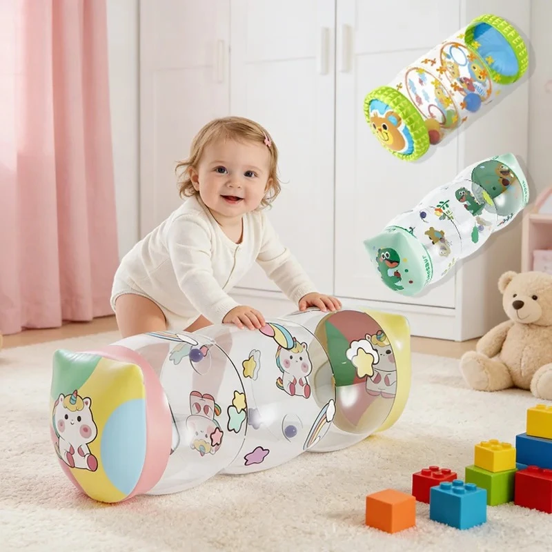 Rodillo Inflable para Bebés, Juguete Educativo, Sonajeros, Juegos para el Desarrollo de Bebés de 6 a 12 Meses