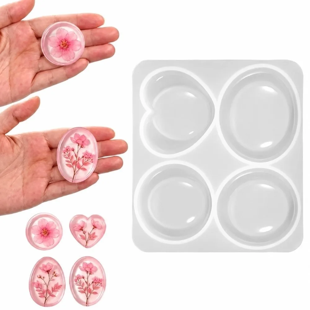 Silicone Pocket Stone Mold Four Designs Heart Shaped Resin Silicone Mold Stress Relief Hand Craft Stress Relief Mold