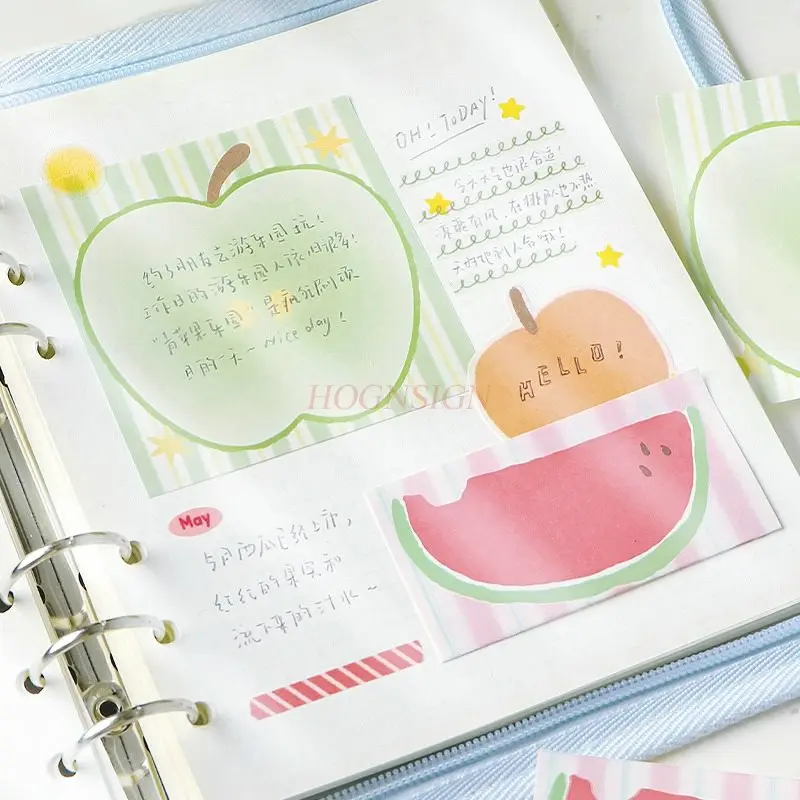 1book Cute sticky note book, non sticky sticky sticky notes, student memo notes, and message paper