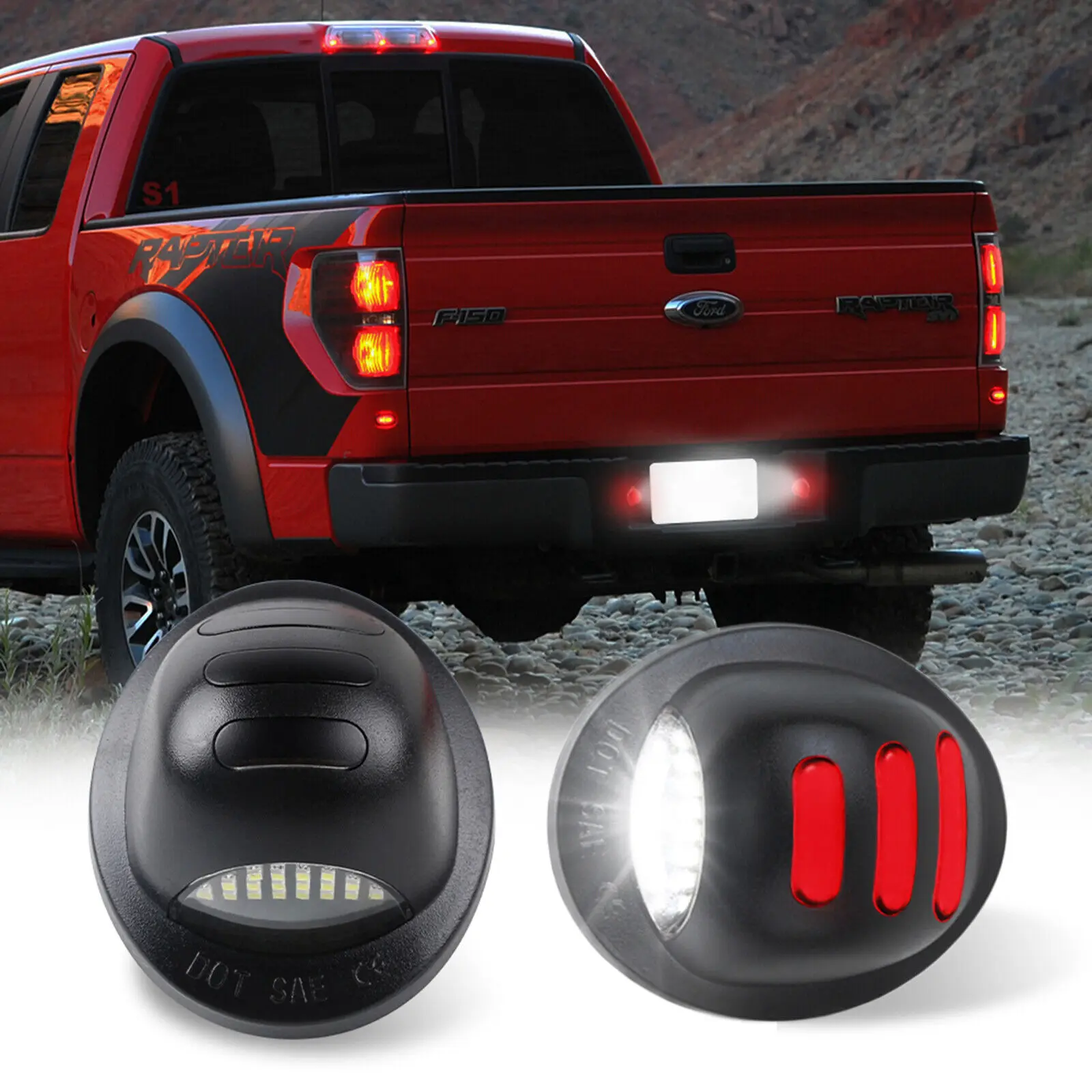 1 пара, задний фонарь для номерного знака автомобиля Ford F150