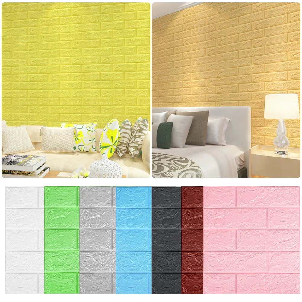 Brick Patterned Small-sized Wallpaper Dormitory Bedroom Moisture-proof Decorative Wall Stickers Self-adhesive for Home Use