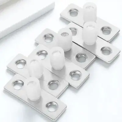 

6Pcs Sliding Door Roller Track Heavy Duty Floor Guide for Barn Closet Doors Smooth Quiet Operation Stainless Steel ABS