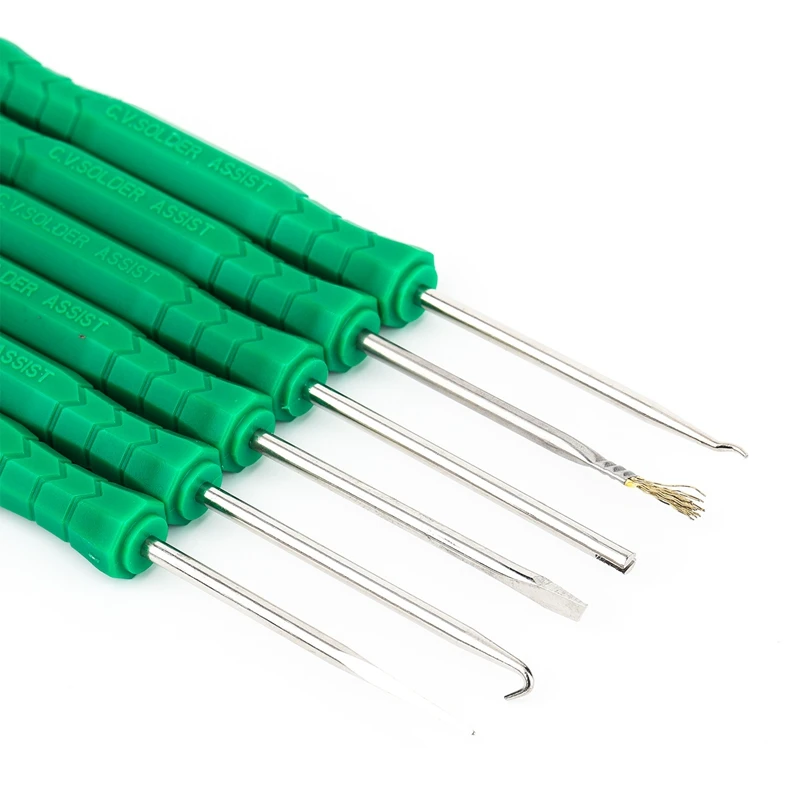 6ชิ้นอุปกรณ์ช่วยในการดูดตะกั่วบัดกรีแผงวงจรเครื่องมือเสริม SOLDER Las เครื่องมือซ่อมแซมอุปกรณ์ทำความสะอาดกล้อง PCB