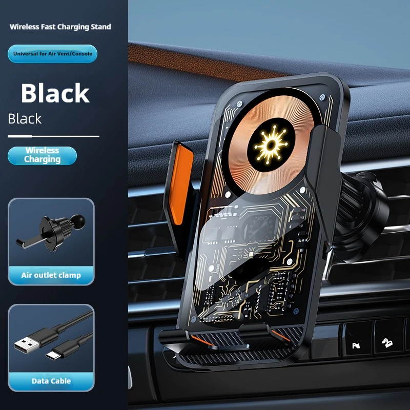 Wireless Car Phone Holder with Charger 15W New Mobile Stand for iPhone Huawei Samsung Xiaomi - Car Mount Charging Holder