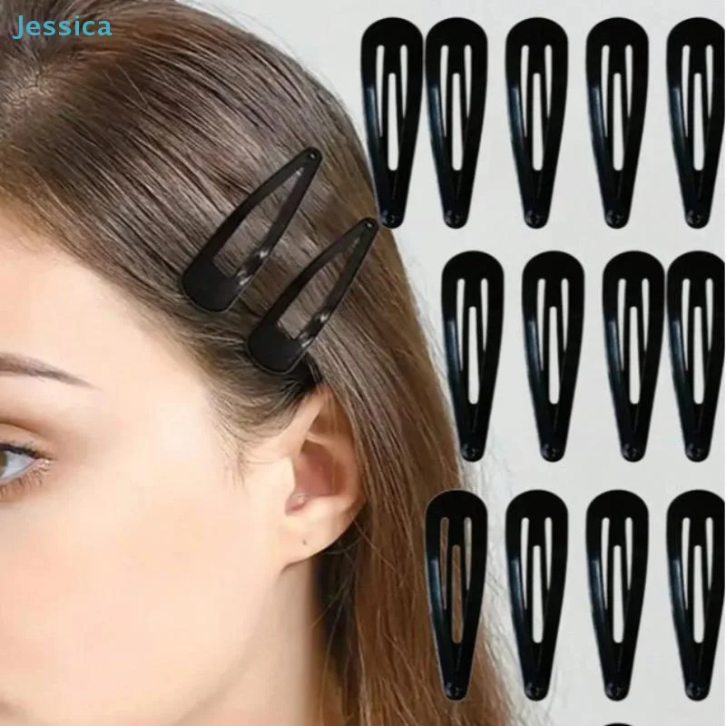 ♥ Pasadores de presión negros antideslizantes para mujer, horquillas de sujeción fuerte para peinar, seccionar y accesorios de peinado diarios, 20/40 Uds.