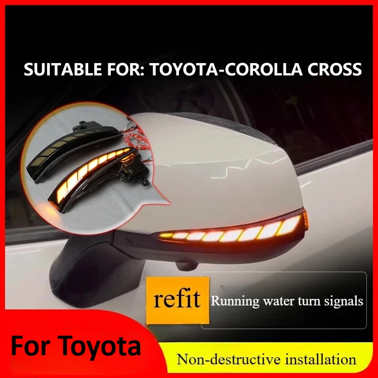 

For Corolla sharp special car rearview mirror, flowing water turn signals, a touch of blue daytime running lights, dragon scales