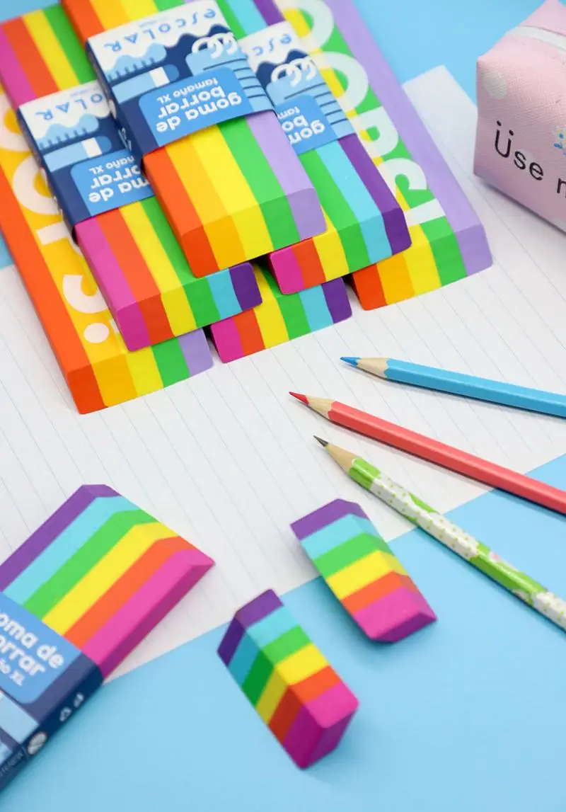 Tamanho grande Rainbow Eraser para Estudantes, Art Eraser, Presente do Jardim de Infância, Papelaria Criativa para Estudantes do Ensino Fundamental, 1Pc