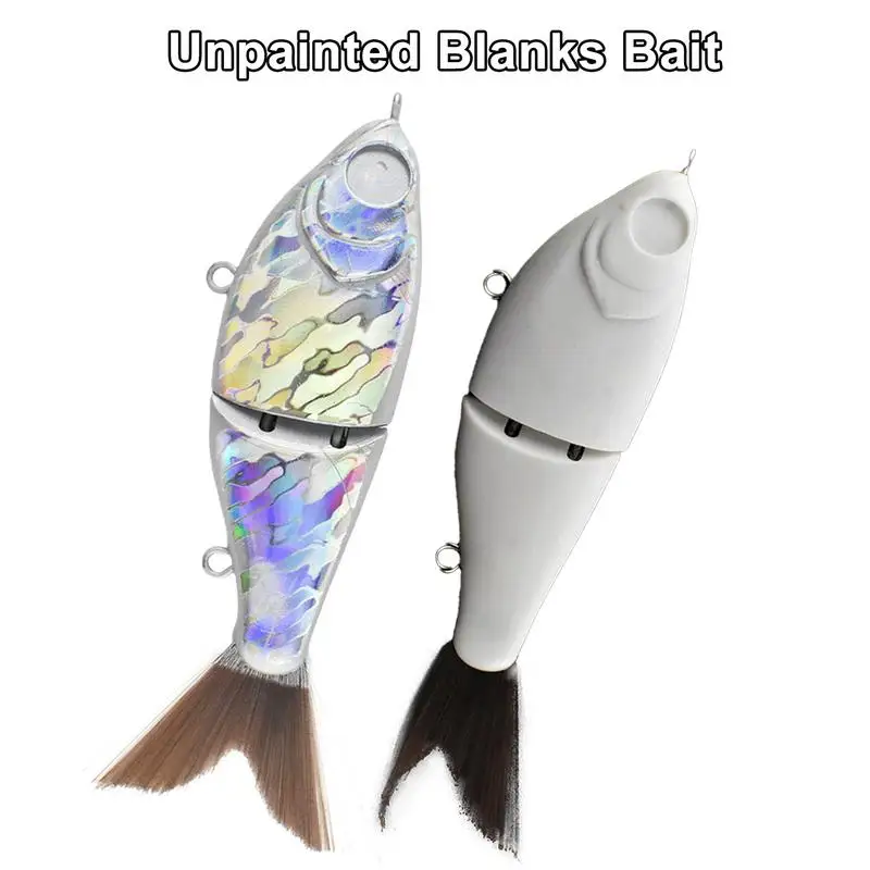 

12CM Unpainted Glider Swimbait Blank Artificial Slow Sinking Swim Bait DIY Pike Fishing Lures Rattles Glide Bait Fishing tools