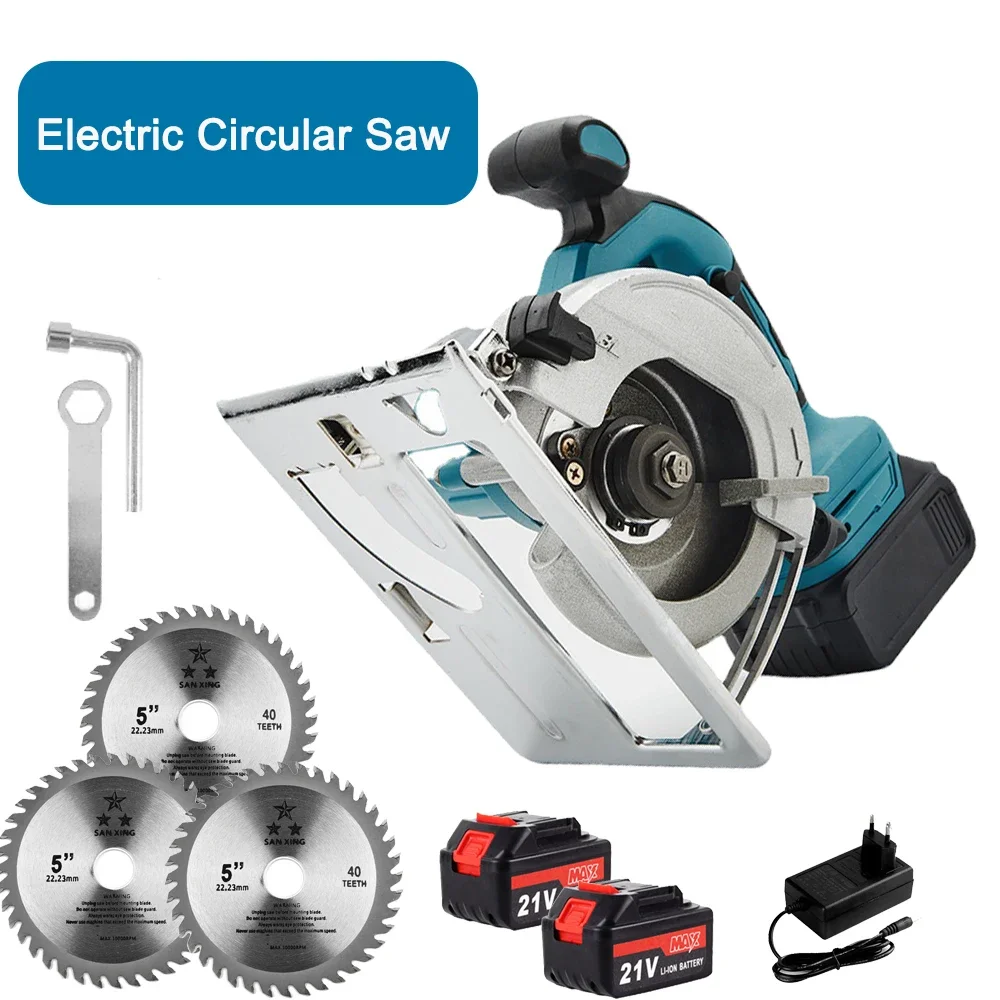 

Brushless 5-inch 125mm Mini Electric Circular Saw Cordless 0-45° Adjustbale Woodworking Power Garden Tool for Makita 21V Battery