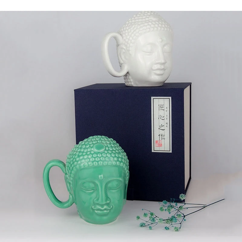Ceramic Mug Buddha Statue Shape Coffee Living Room Afternoon Tea Milk Cup Juice Water Household Products