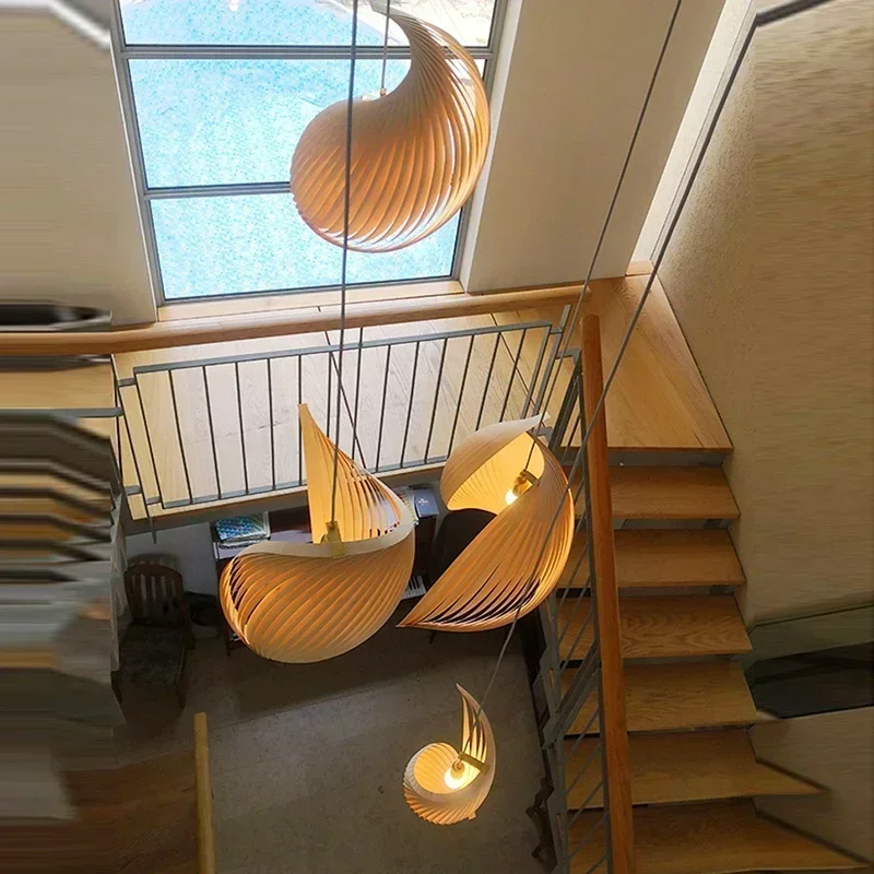 Nordic Creative Chandeliers Shell Shape Conch Pendant Lights Living Room Bedroom Hanging Lamps Home Decor Fixture Lighting LED