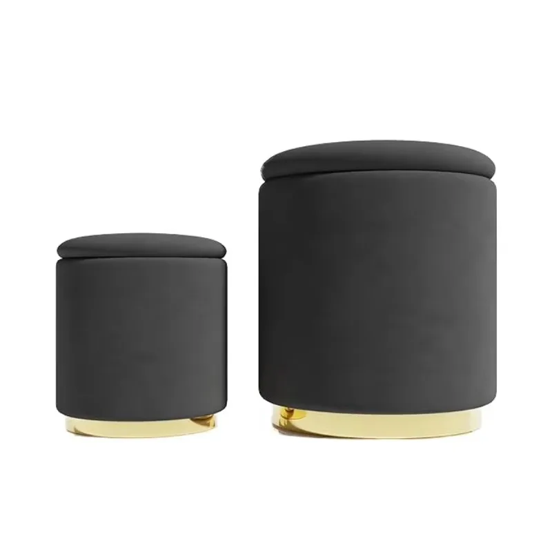Modern Minimalist Fabric Ottoman Stool for Home Bedroom Hotel & School for Leisure Facilities in Apartments