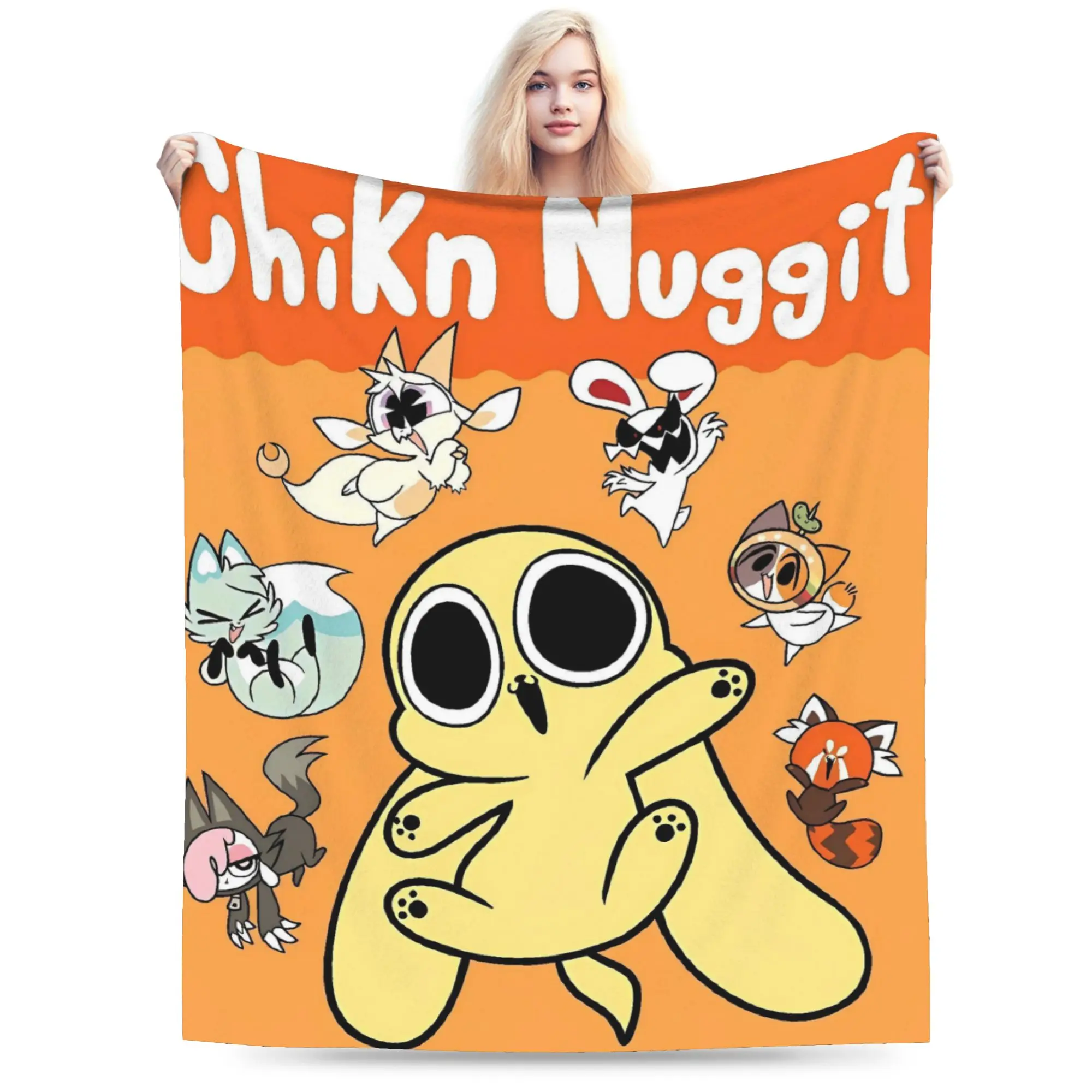 

Chikn Nuggit Plush Blanket Kids Adult Flannel Throw Blanket For Outdoor Warm Soft Custom DIY Quality Bedspread Birthday Gift