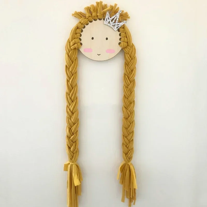 

Smiley Girl Braid Hairpin Storage Hanging Decoration Tassel Wall Hairpin Storage Organizer Gift For Girls Kawaii Room Decoration