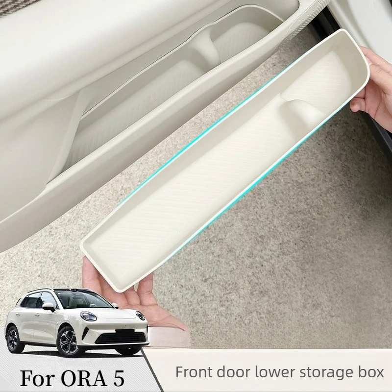 For 2026 GWM ORA 5 Front Door Side TPE Removable Storage Box Door Slot Organizer Interior Accessories