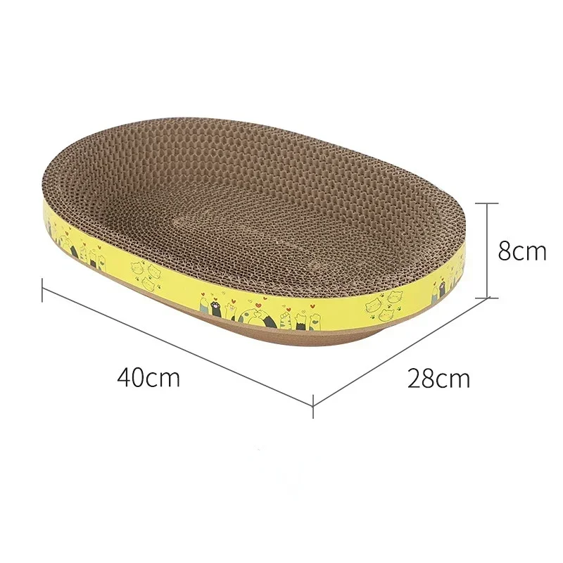 Cat Scratching Board Nest Protecting Furniture Grinding Claw Toys Oval Corrugated Paper Wear-resistant Nest Cat Accessories