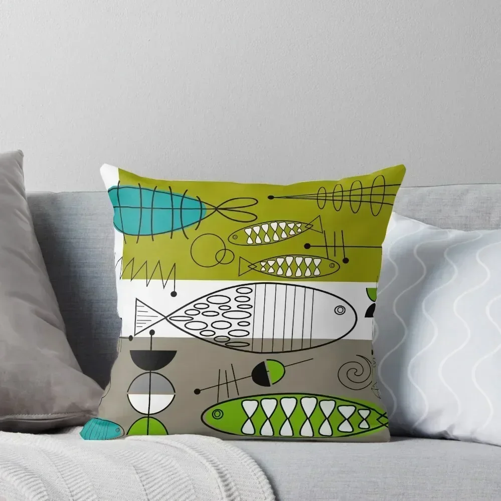 

Mid-Century Modern Fish Art Throw Pillow Luxury Pillow Cover Sofas Covers Christmas Pillow Covers