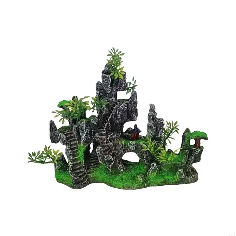 

E28f Mountain View Rockery с укрытием пещеры и моха для безопасной среды рыбных матков