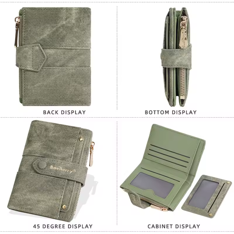 Baellerry New Fashion Women Short Wallets Zipper Coin Bags Top Quality Female Purse Coin Pocket Women's Detachable Card Clip - Image 3