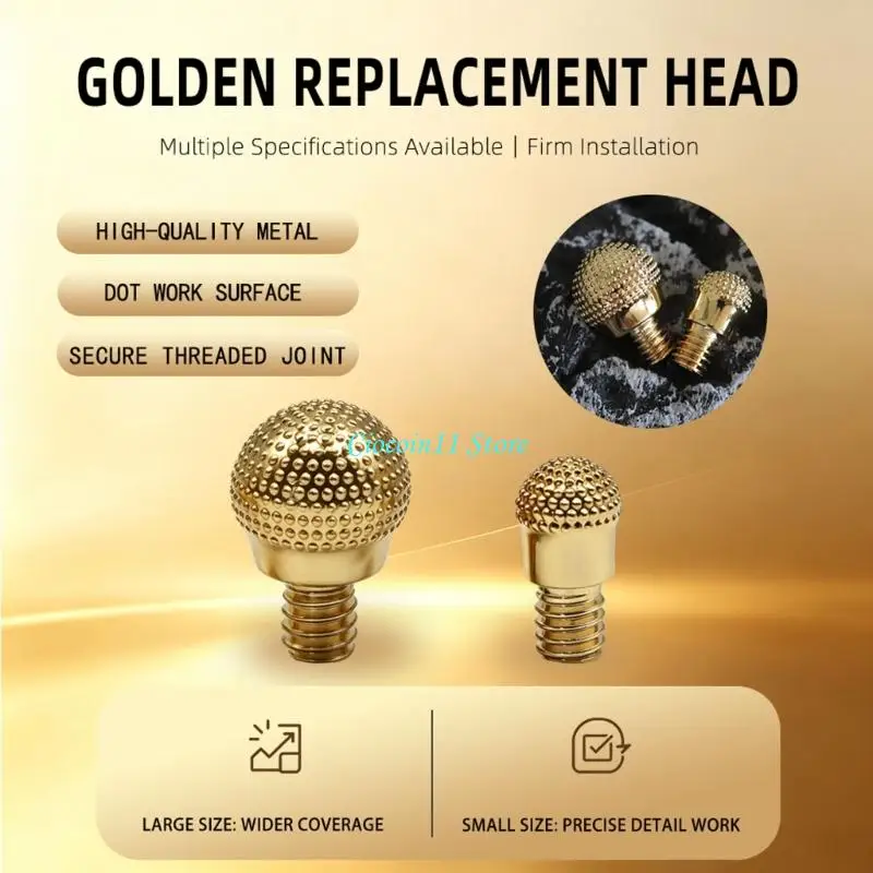 Y1UB Metal Bodywork Replacement Heads with 8mm Threaded Stems and Rounded Dimpled Working Ends, 2-Piece Set for Matching