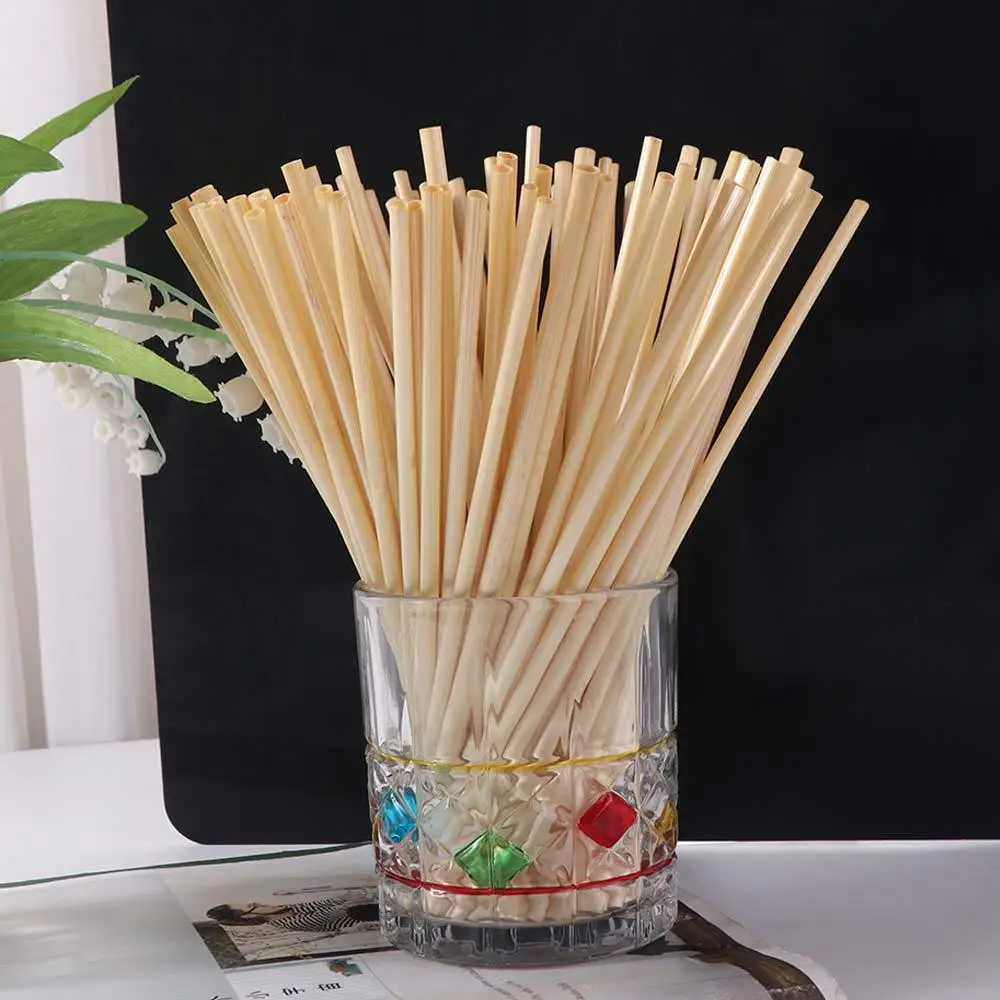100Pcs 20cm Wheat Drinking Straws Eco-Friendly Disposable Environmentally Straws Durable Natural Degradable Straws Drinkware