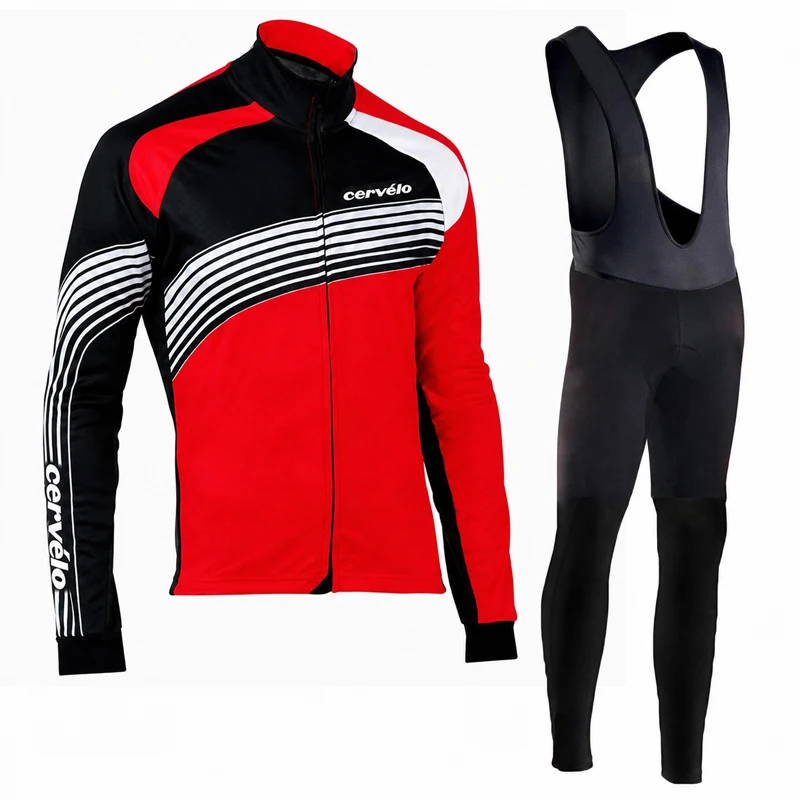 Cervélo Men Summer Lightweight Road Bike Cycling Suit Long Sleeve Jersey Quick Dry Breathable Bib Shorts Racing Clothing Set