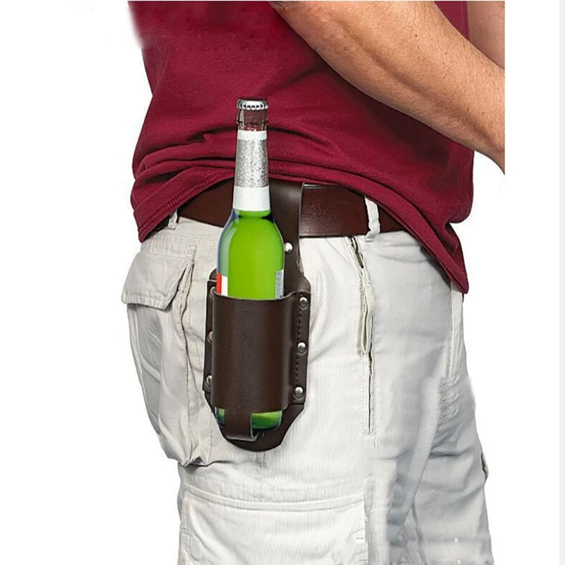 Klassieke Bierholster Geweldige Gadget, Perfect Biercadeau Voor Mannen Van Alle Leeftijden, Leer, Holster Gemakkelijk Te Gebruiken