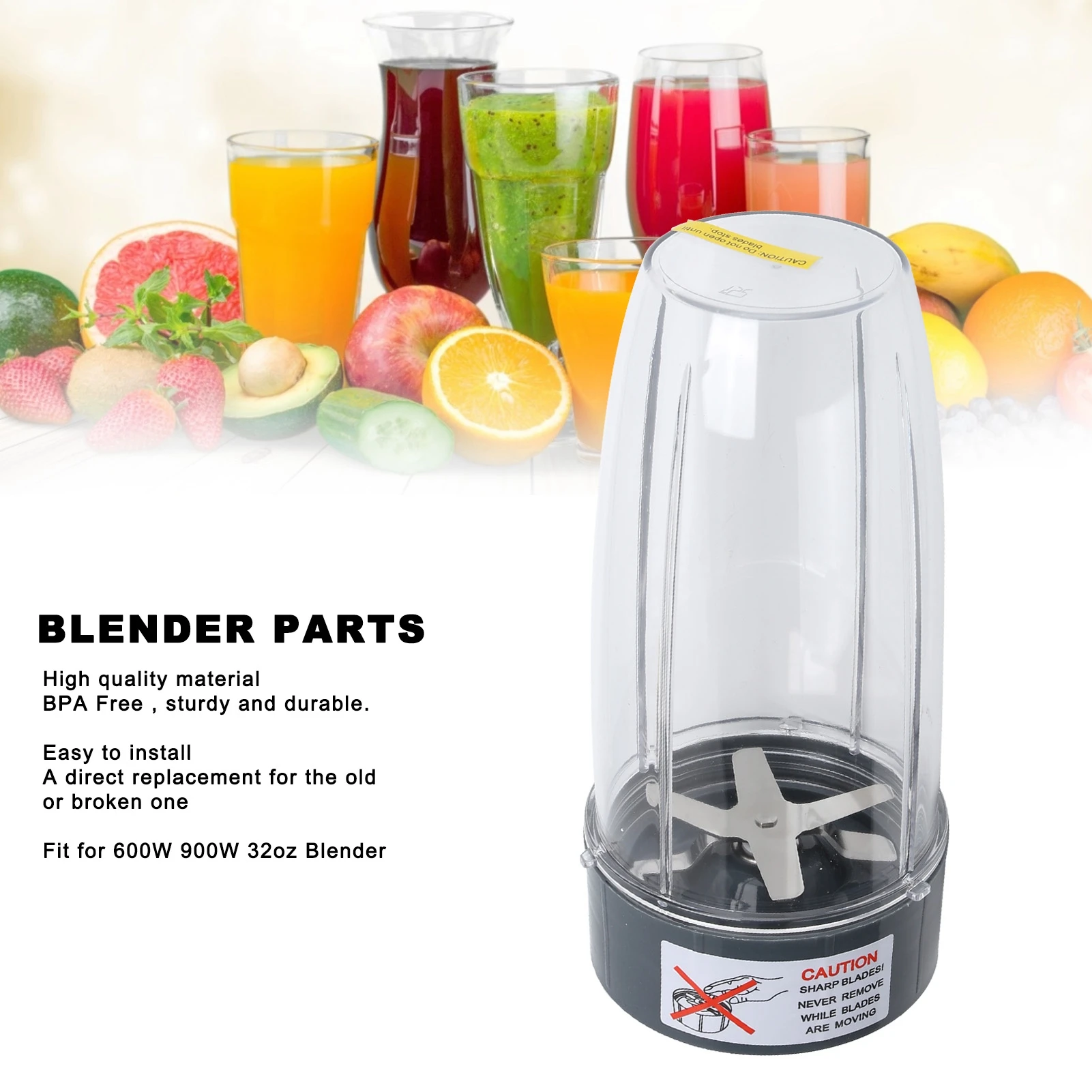 32OZ Juicer Cup with Extractor Blade Fit for 600W 900W Blender Replacement Parts Blender Blade Blender Cup For Juice Maker