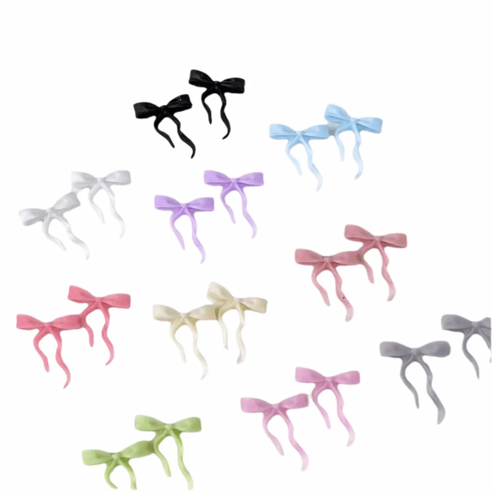 50 قطعة ربطة القوس فيونكة تصميم الراتنج مسمار الفن زينة ثلاثية الأبعاد تصميم عقدة مسمار الملحقات لينة الملمس الربيع محفورة ثلاثية الأبعاد الزينة