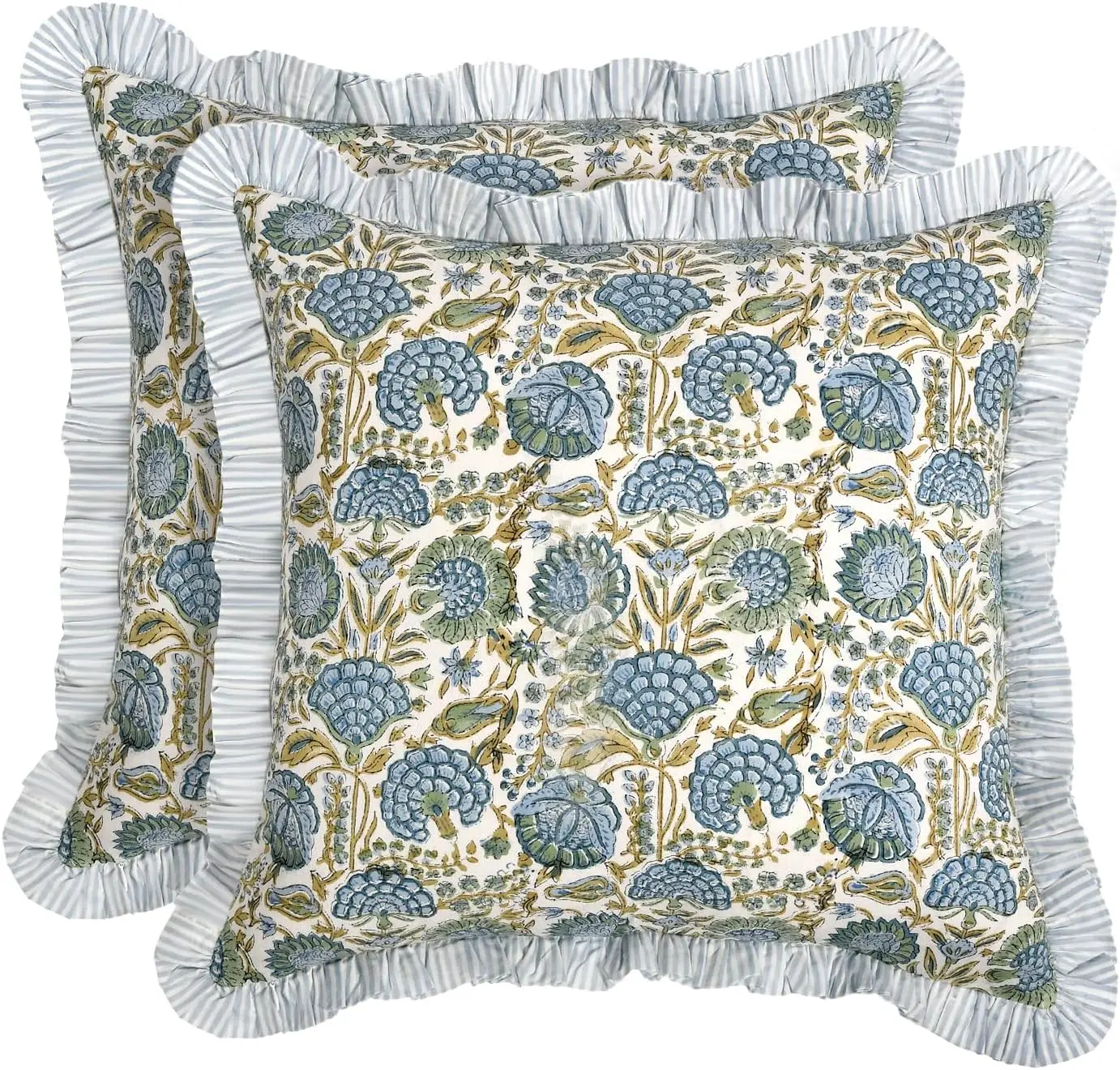 

Наволочки для декоративных подушек 18x18 с рюшами, 2 шт., цвет зеленый спаржевый, для дивана, кровати, гостиной, домашнего декора, весна, Пасха, День святого Валентина