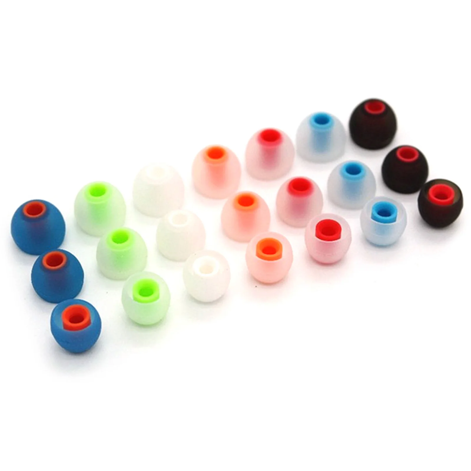 6 Pairs 12 PCS 3.8mm Soft Silicone In-Ear Earphone Covers Earbud Tips Earbuds Eartips Dual Color Ear Pads Cushion for Headphones image 6