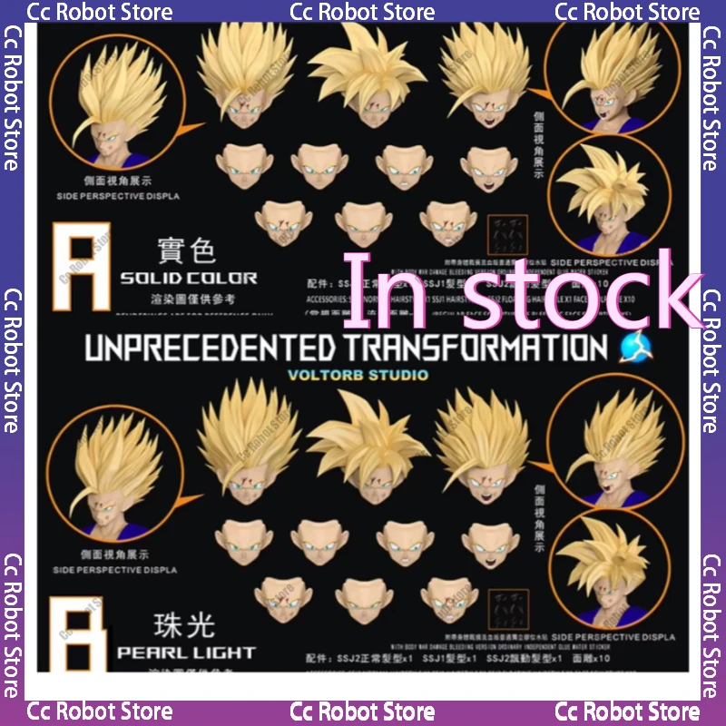 

[In Stock] New Son Gohan Head Accessories, Anime Figurine with 3 Expressions and 10 Heads, Gohan Head Accessory Set for Kids