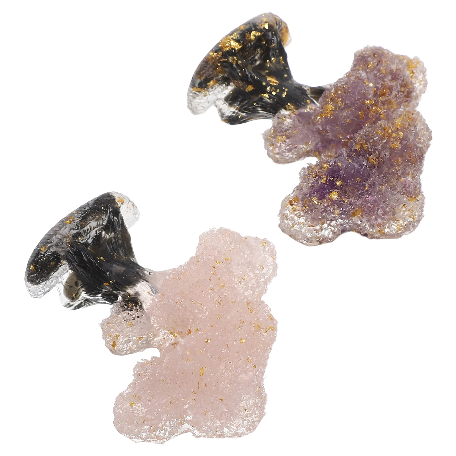 

2pcs Crystal Tree Decorations Natural Maple Design Handmade Desktop Ornament For Home Office Autumn Decor Artificial Bonsai Mini