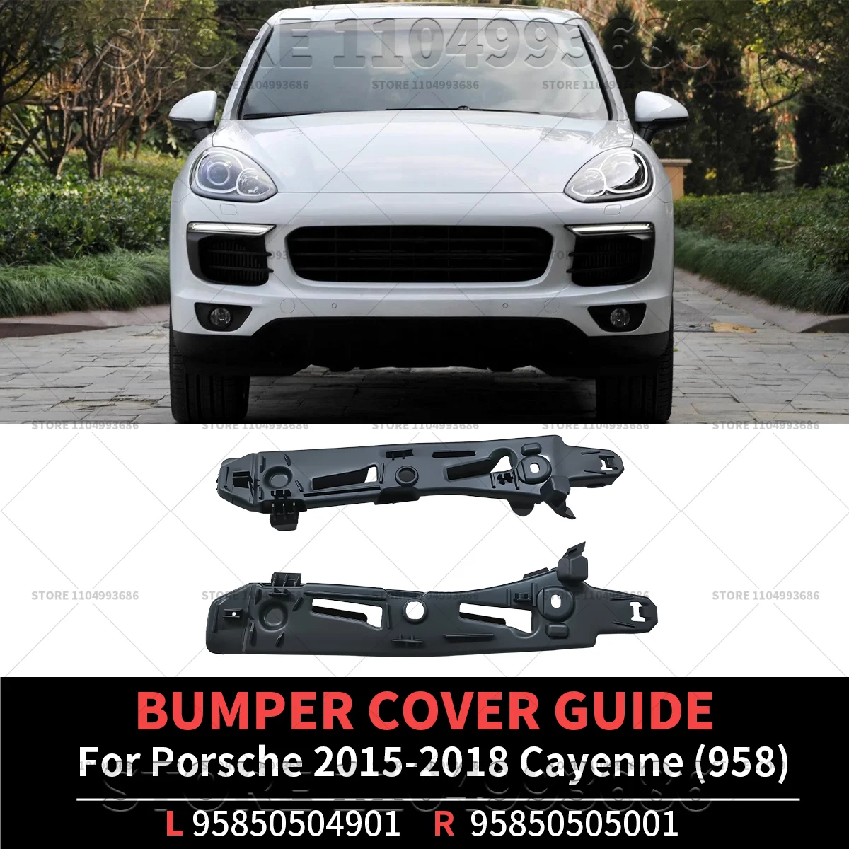 For 2015-2018 Porsche Cayenne (958) Front Bumper Suspension Shock Absorber Bellows Cover Guide OEM 95850504901 95850505001