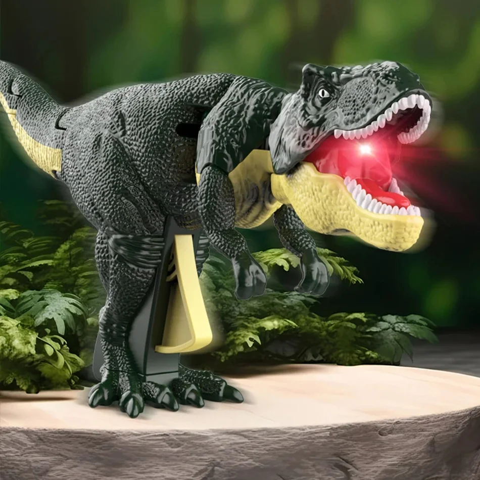 Funny Za Za Sound Dinosaur Children Decompression Battery Toy Hand-operated Telescopic Swing Dinosaur Fidget Toy for Kids Gift