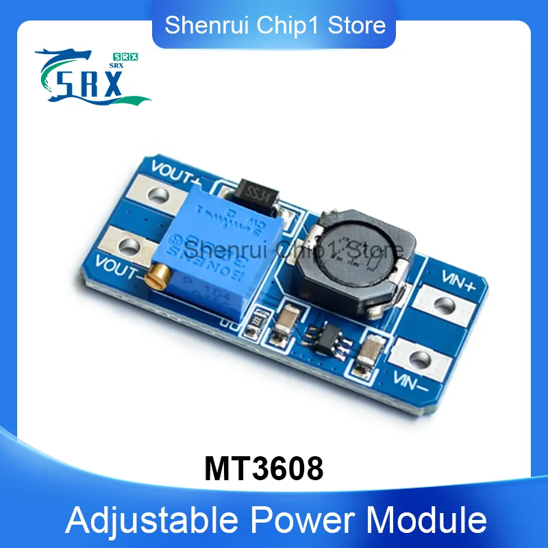 MT3608 DC-DC Adjustable Power Module Wide Voltage Input 2/24V Rising 5/9/12/28V