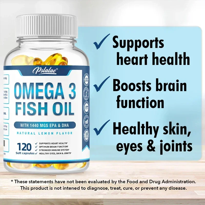 Premium Omega 3 Fish Oil Capsules with Triple Action EPA and DHA - 120 Vegetarian Capsules