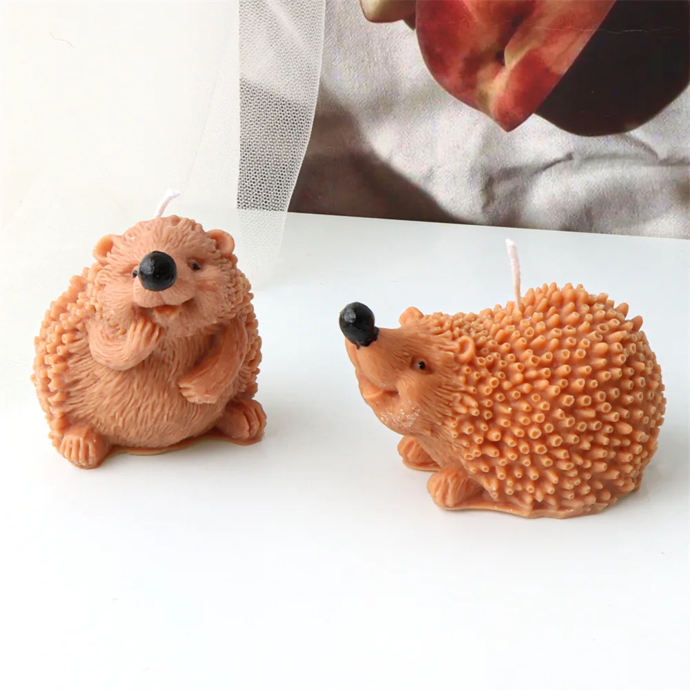3D Animals Groundhogs Hedgehogs Candle Silicone Mold DIY Handmade Cute Animals Aromatherapy Candle Gypsum Resin Making Mould