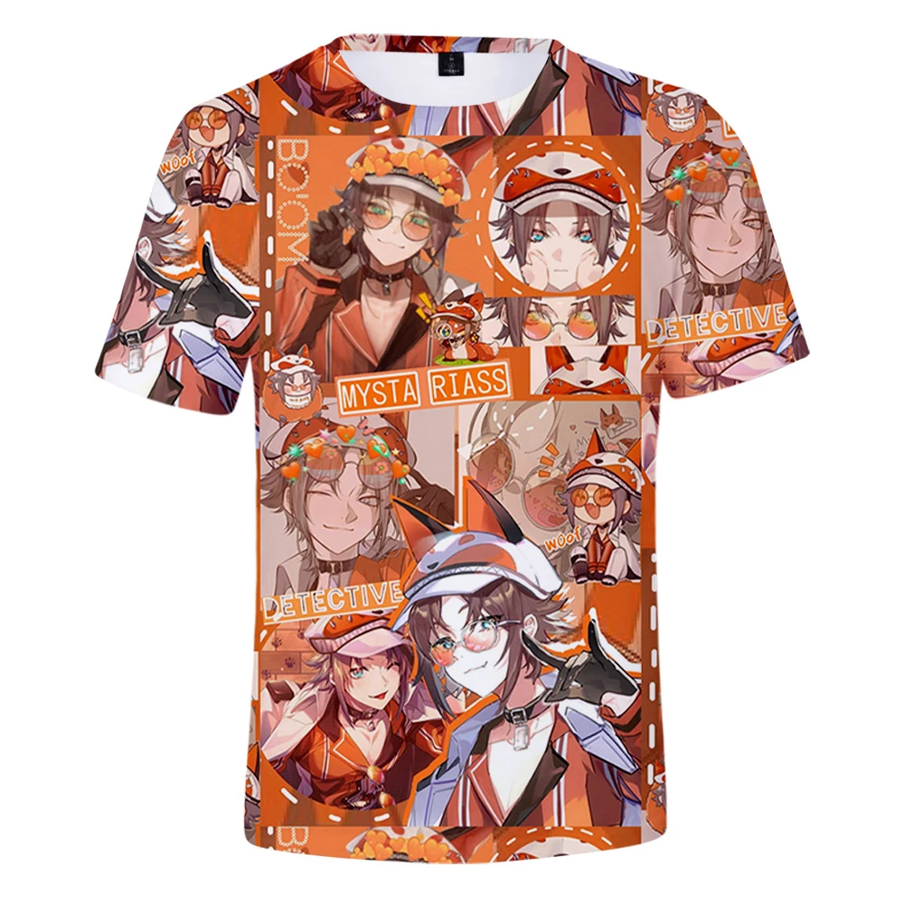 

2026 Hololive VTuber Mysta Rias Tshrit Crewneck Short Sleeve Women Men T-shirt Harajuku Streetwear Casual Style 3D Clothes