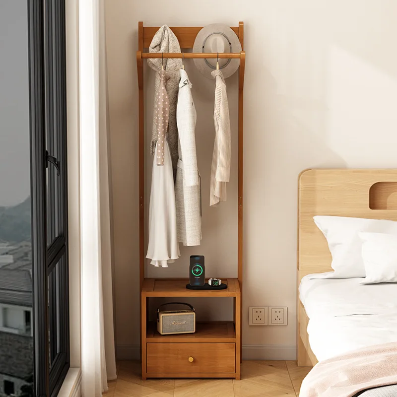 Bedside table hanger integrated solid wood floor-to-ceiling household bedroom bedside vertical small