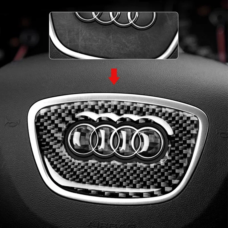 Car Steering Wheel Ring Sticker Carbon Fiber Trim Decoration Auto Accessories For Audi A4 B8 B9 A6 C6 C7 A5 Q5 8R Q7 4L A3 8V Q3 - view 4