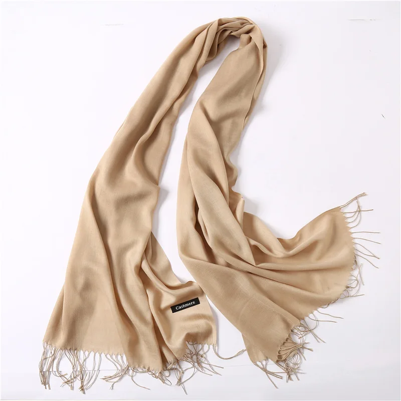 Fashion Solid Schal Frauen Kaschmir Weiche Winter Warme Schals Hijab Weibliche Lange Stirnband Schal Wraps Bandana Foulard 2022 Echarpe – Detail 20