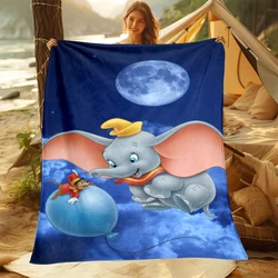 MINISO dumbo Cute Cartoon Print Blanket.Oversized Soft Warm Flannel All-season Blanket.Use Sofas,Picnic,office,Camping Blankets